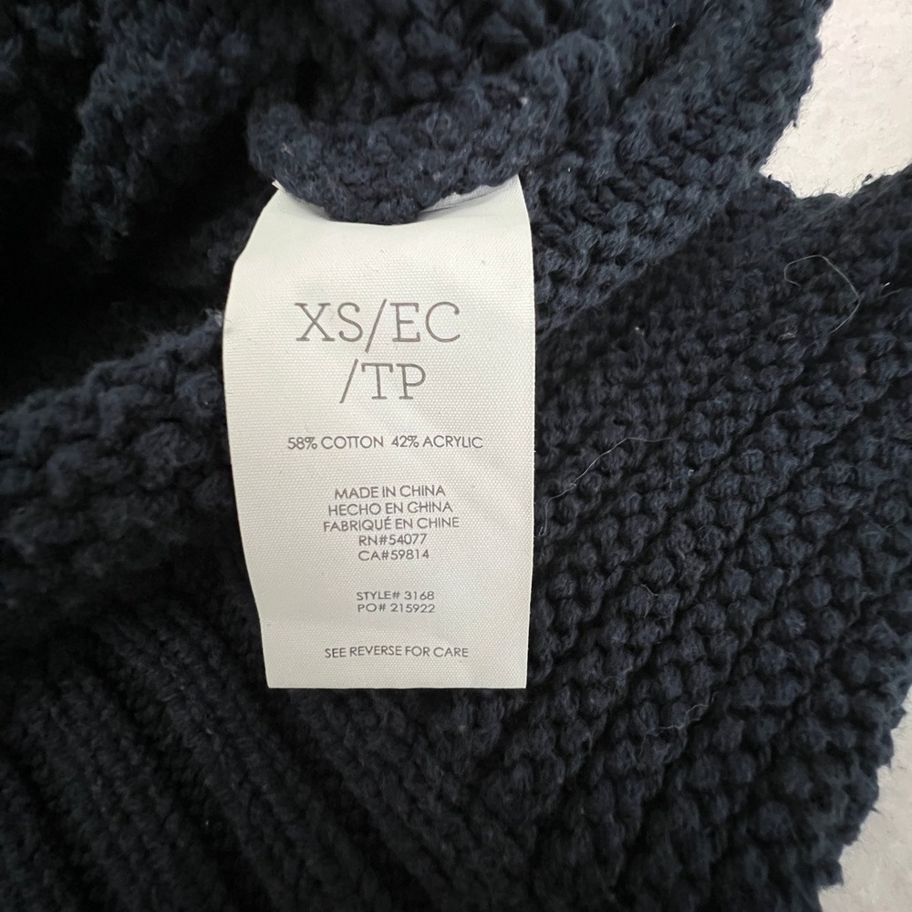 Cabi Cable Knit Sweater Women XS Navy Blue Cowl Neck Pullover 3168 - Picture 6 of 12